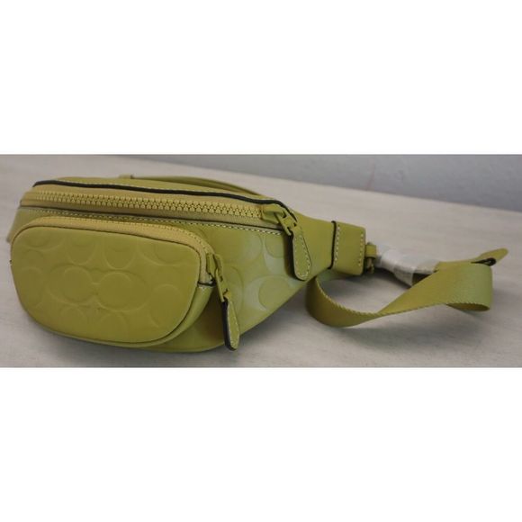 Coach CH073 Women's Chartreuse Signature Leather Sprint Mini Belt Bag $350 - Picture 5 of 16